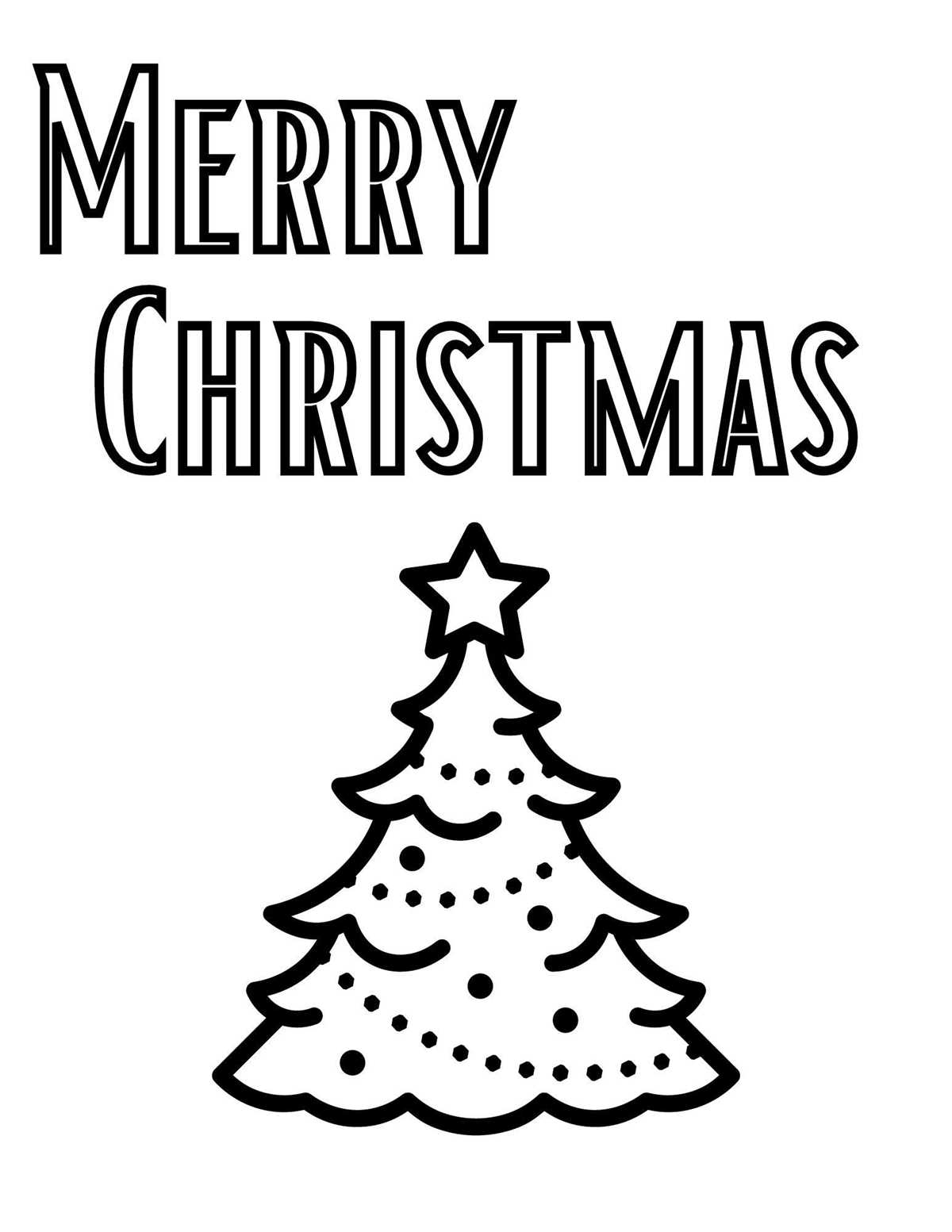merry christmas coloring page printable