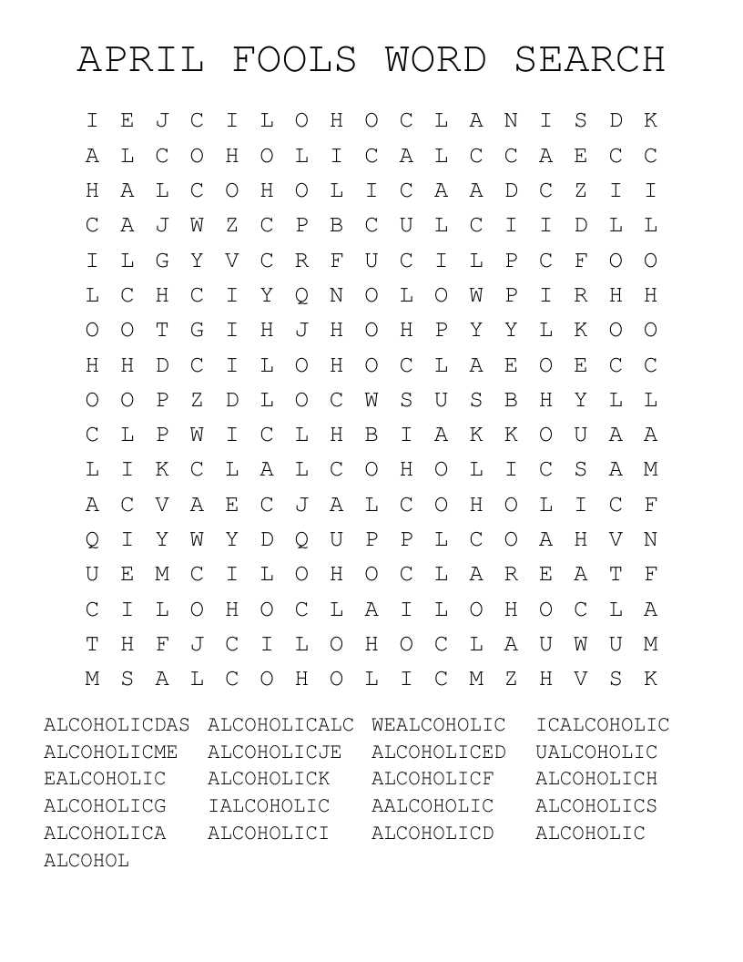april fools word search free printable