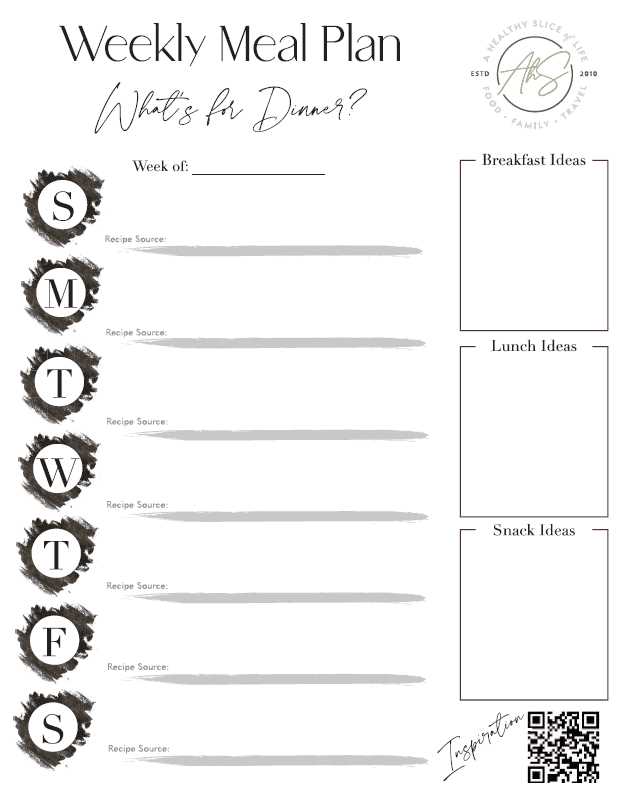 meal planning printable free