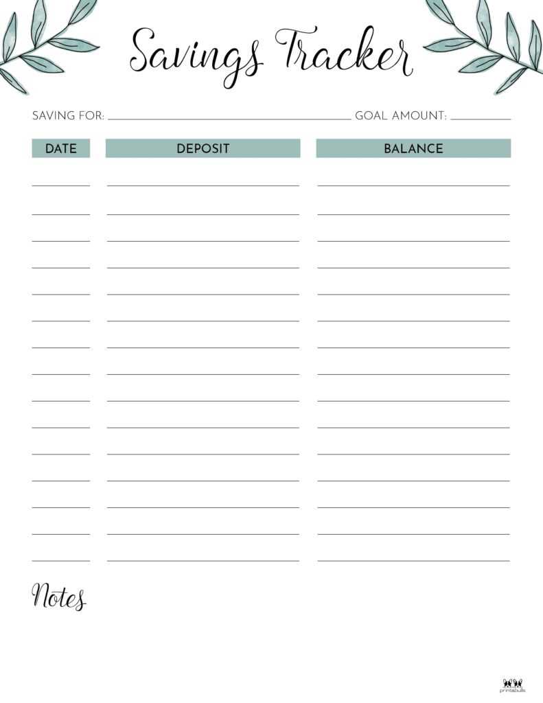 free printable house savings tracker
