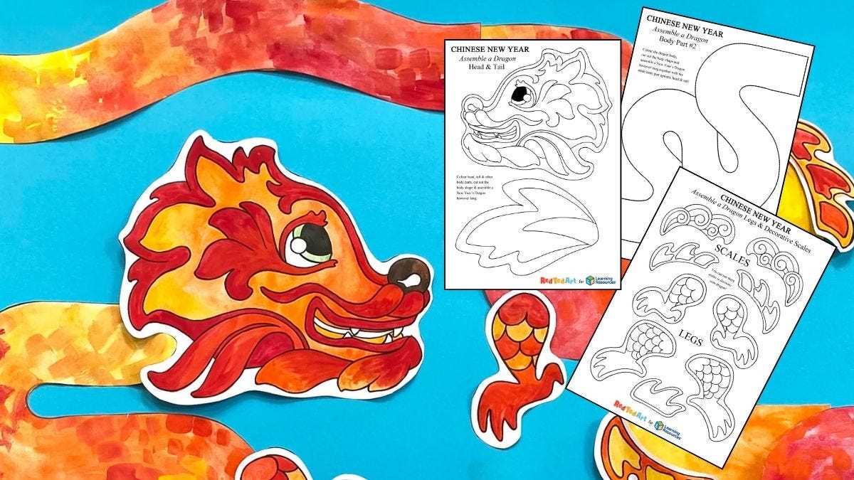 chinese new year dragon printable