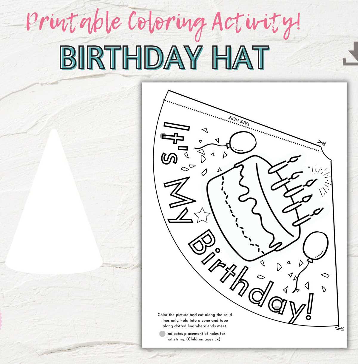 printable birthday hat template