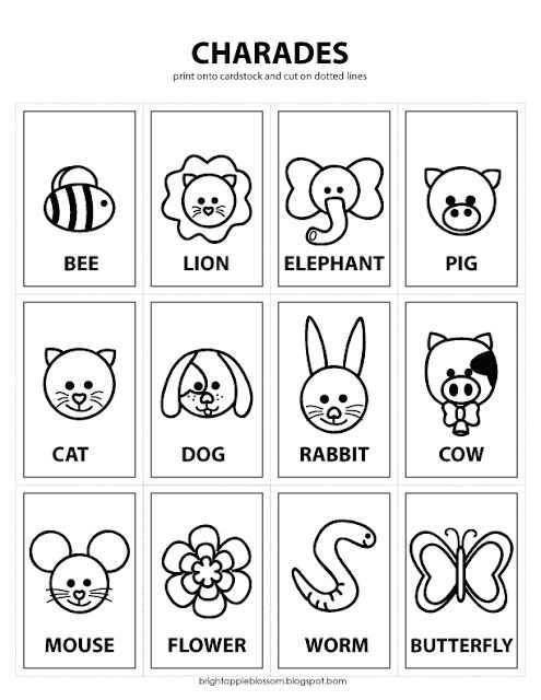 charades game printable cards