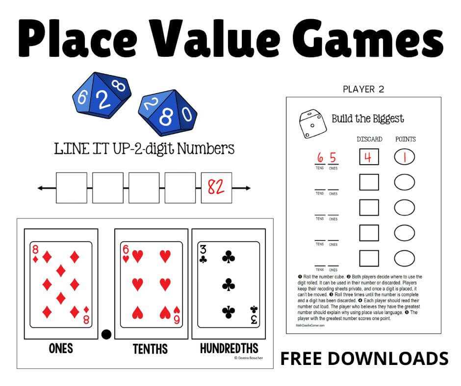 place value games printable