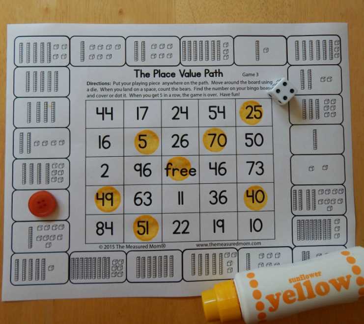 place value printable games
