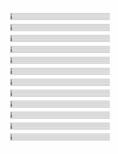 printable tablature paper