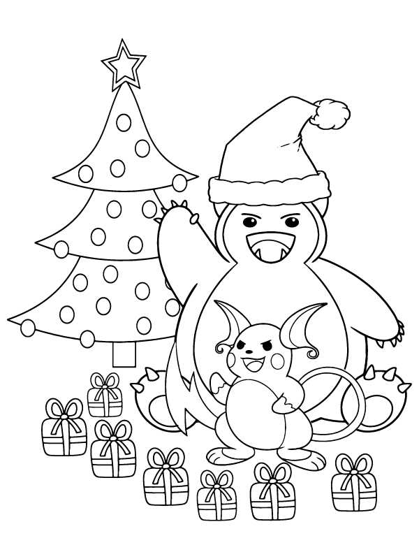 pokemon christmas coloring pages printable