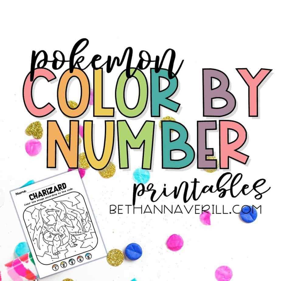 pokemon color by number free printable