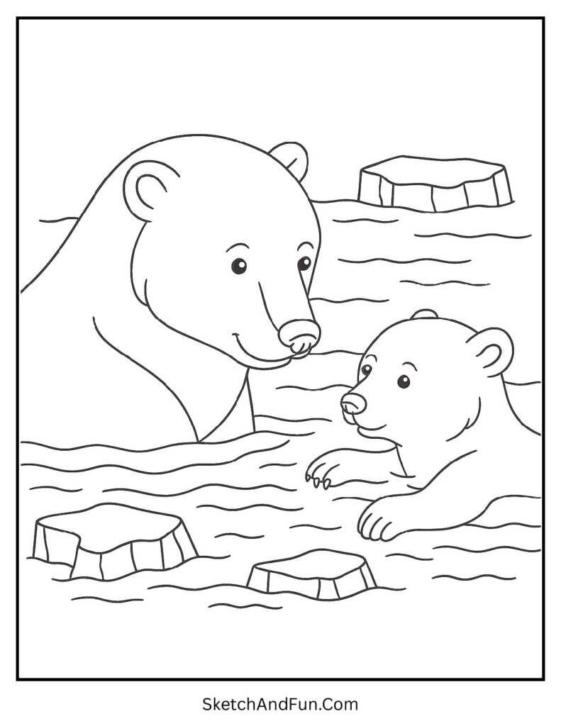 polar bear coloring pages printable