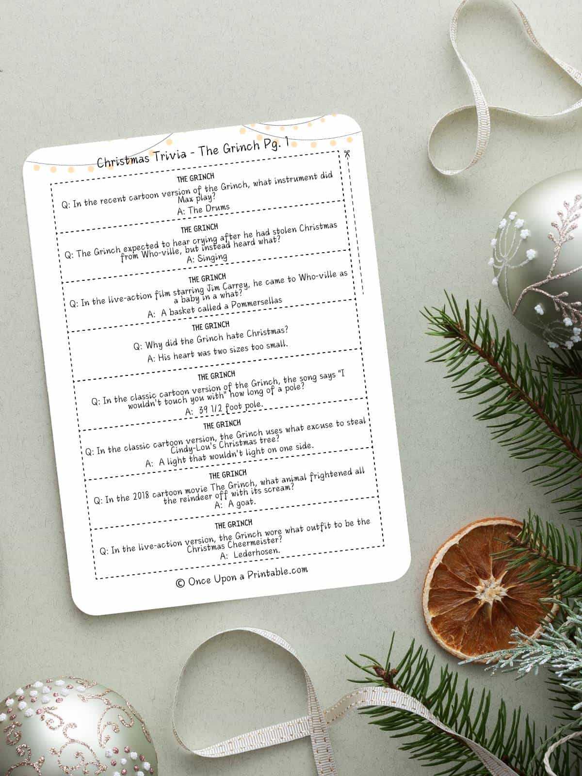 free printable christmas trivia game
