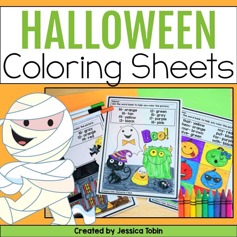 printable halloween color sheets