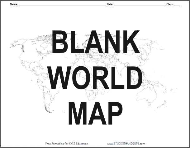 world map printable black and white
