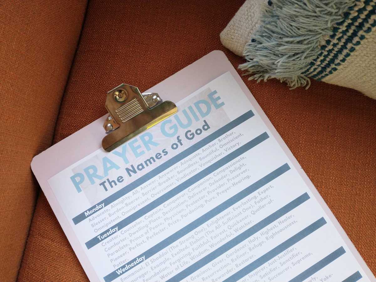 praying the names of god printable