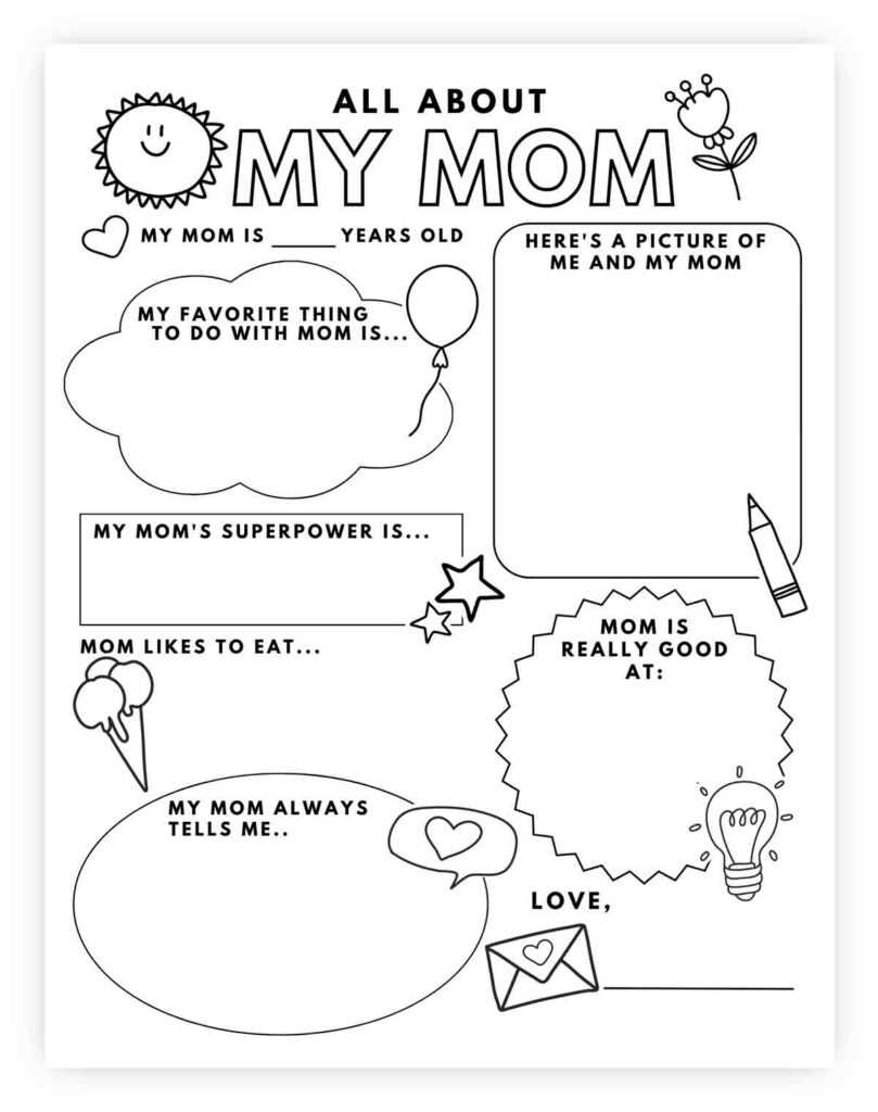 preschool all about my mom printable