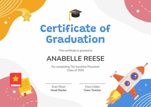 preschool graduation certificate free printable