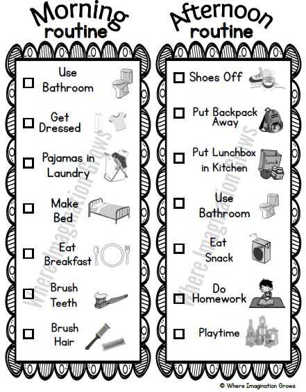 preschool schedule printables