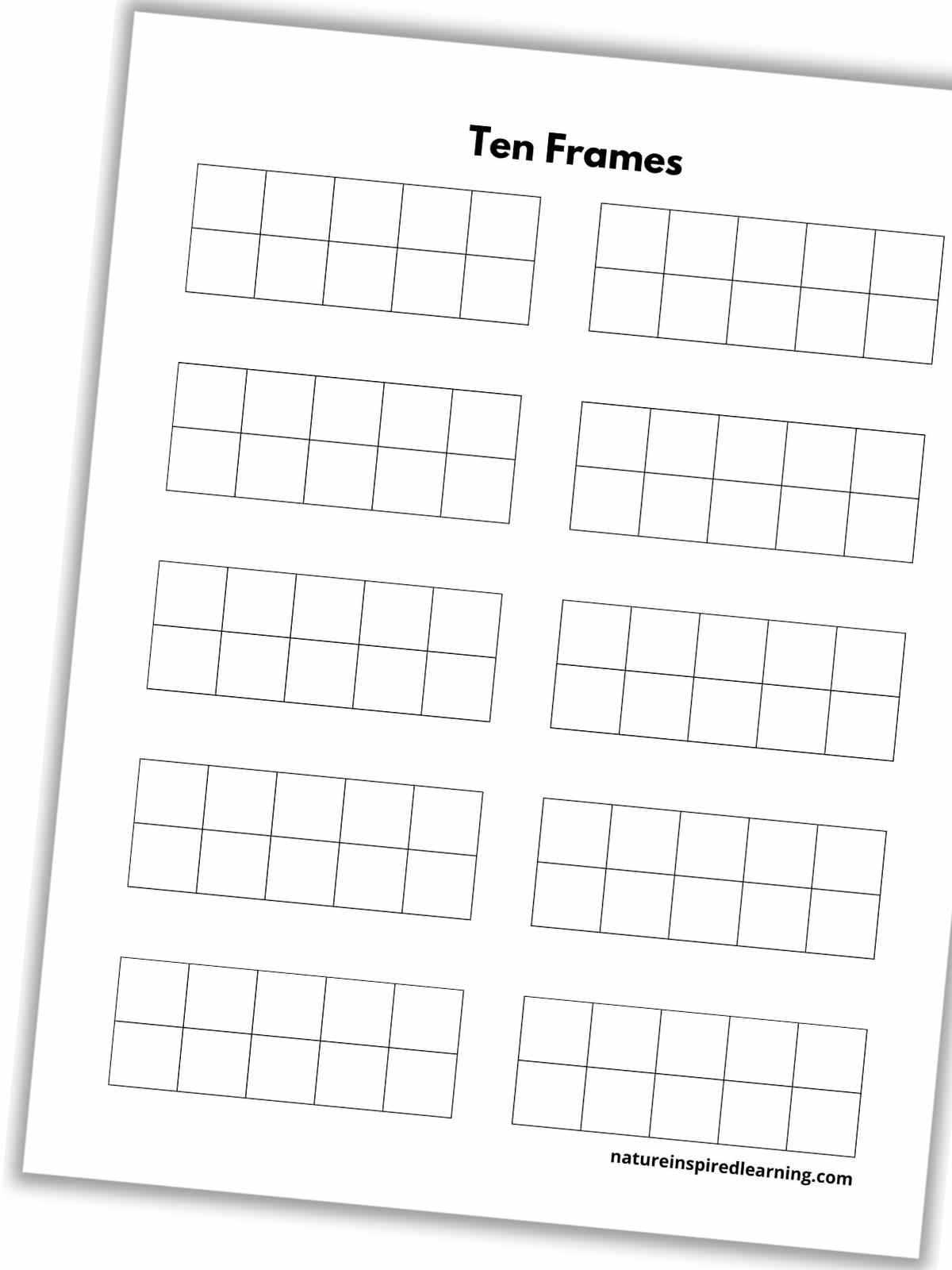 printable 10 frames
