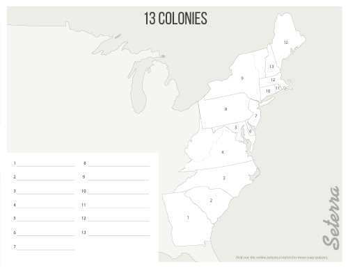 printable 13 colonies blank map test