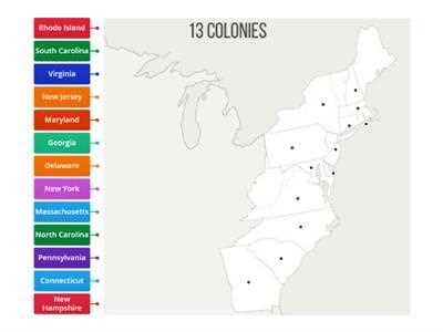 printable 13 colonies blank map test