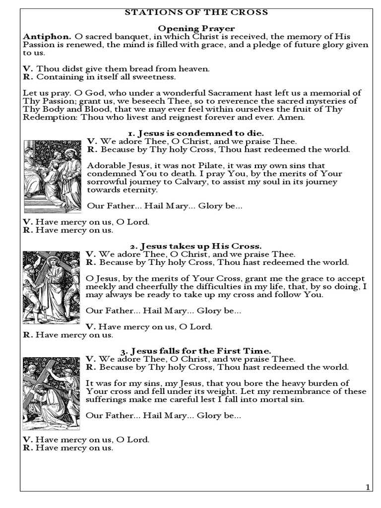 printable 14 stations of the cross pictures and prayers