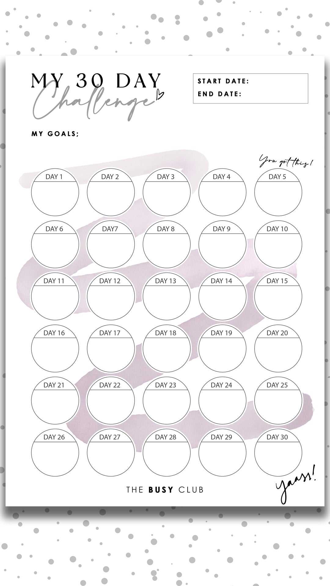 printable 30 day workout challenge