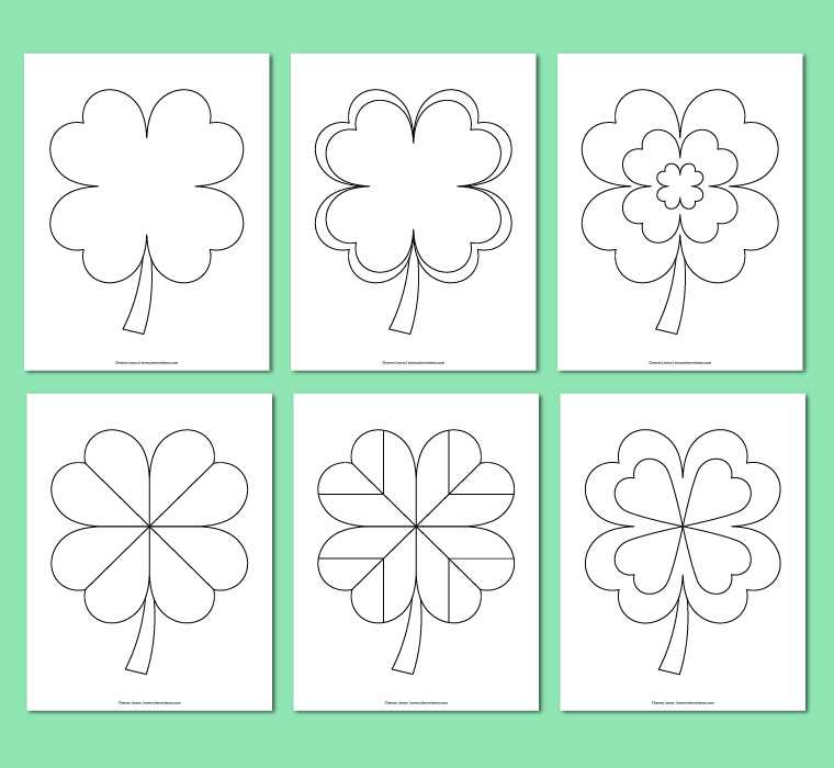 printable 4 leaf clover template