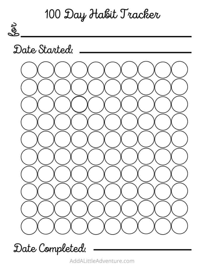 printable 90 day challenge tracker