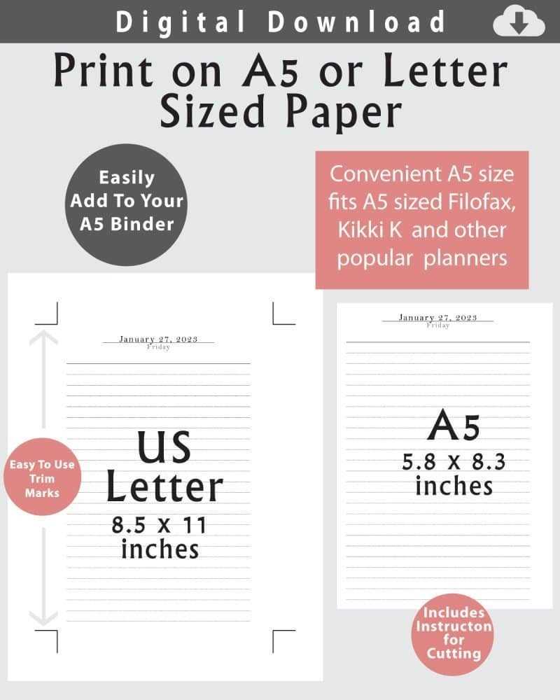 printable a5 paper