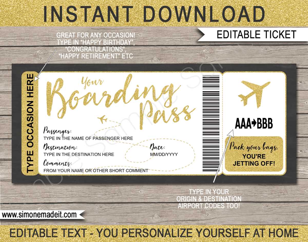 printable airline tickets