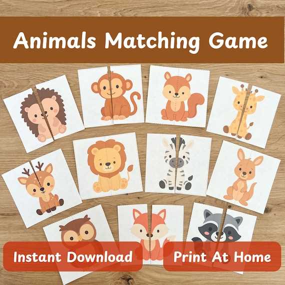 printable animal matching game