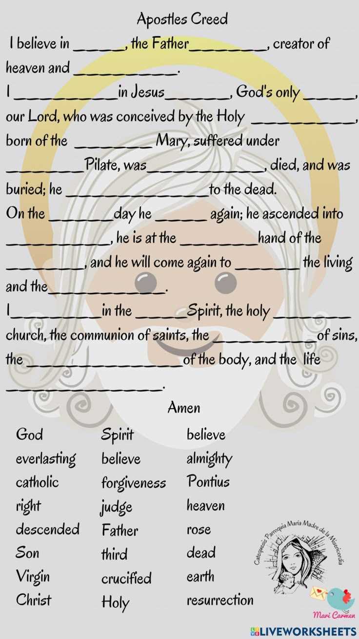printable apostles creed