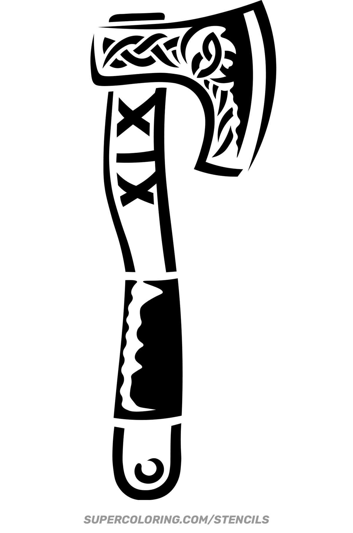 printable axe handle template