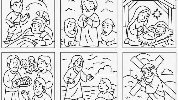 printable bible story coloring pages
