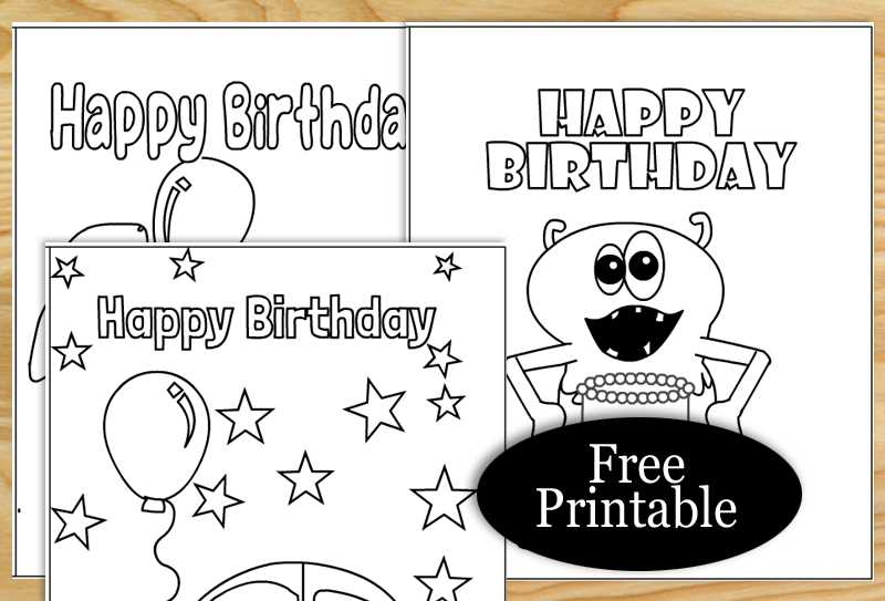 printable birthday cards to color