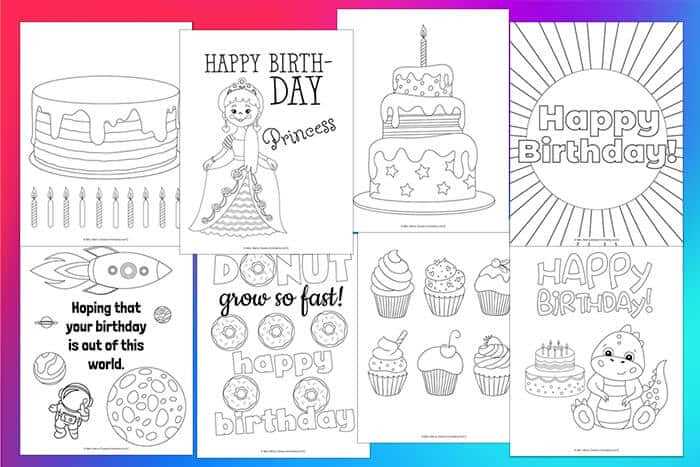 printable birthday cards to color