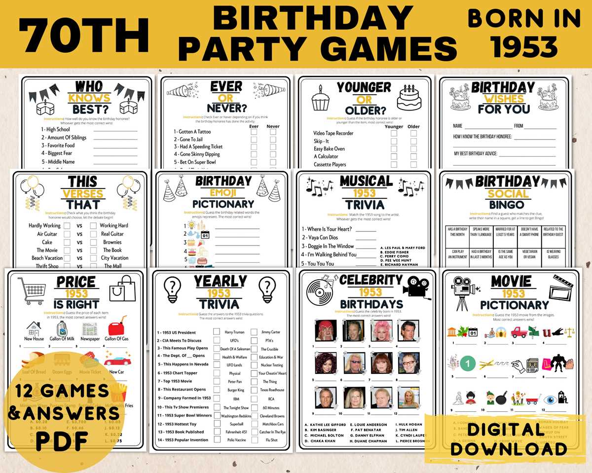 printable birthday games