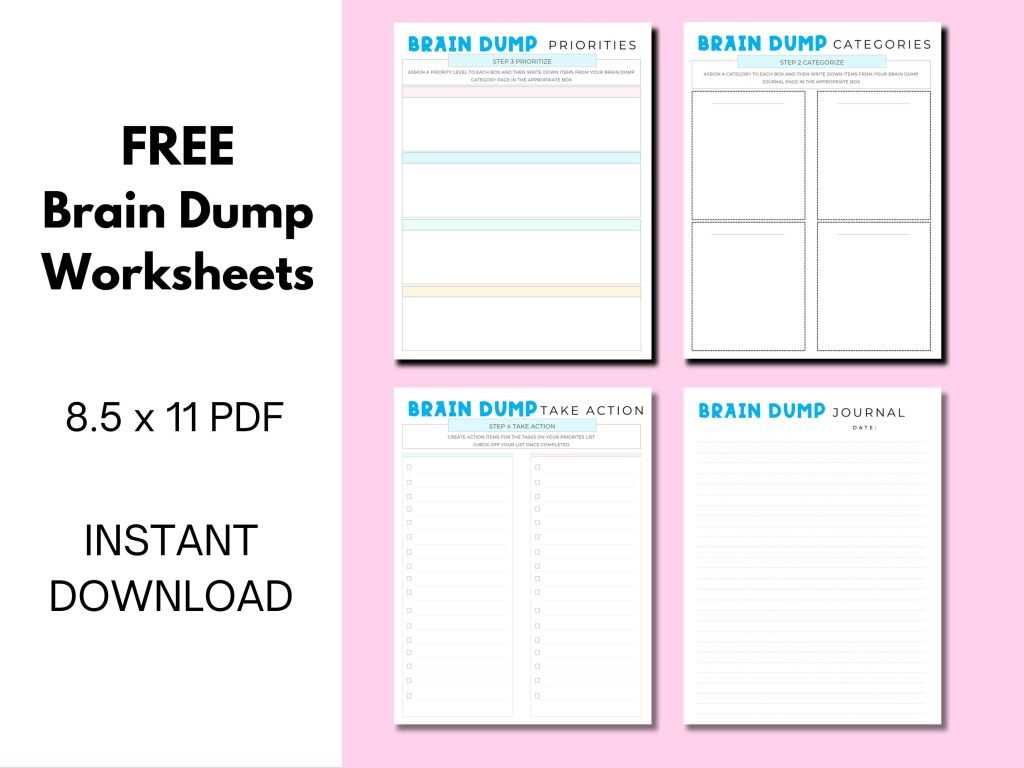 printable brain dump worksheet