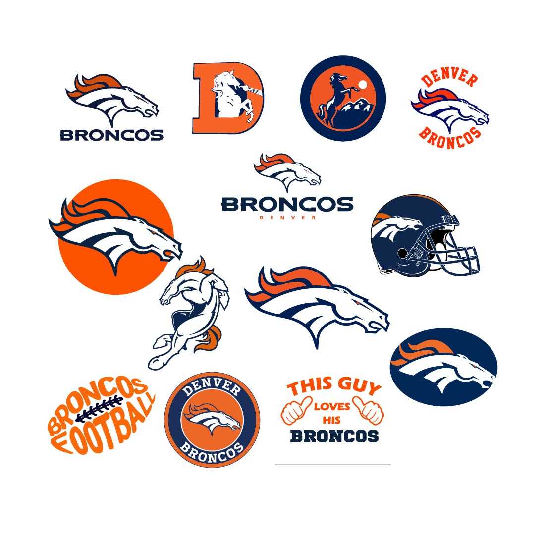 printable broncos logo
