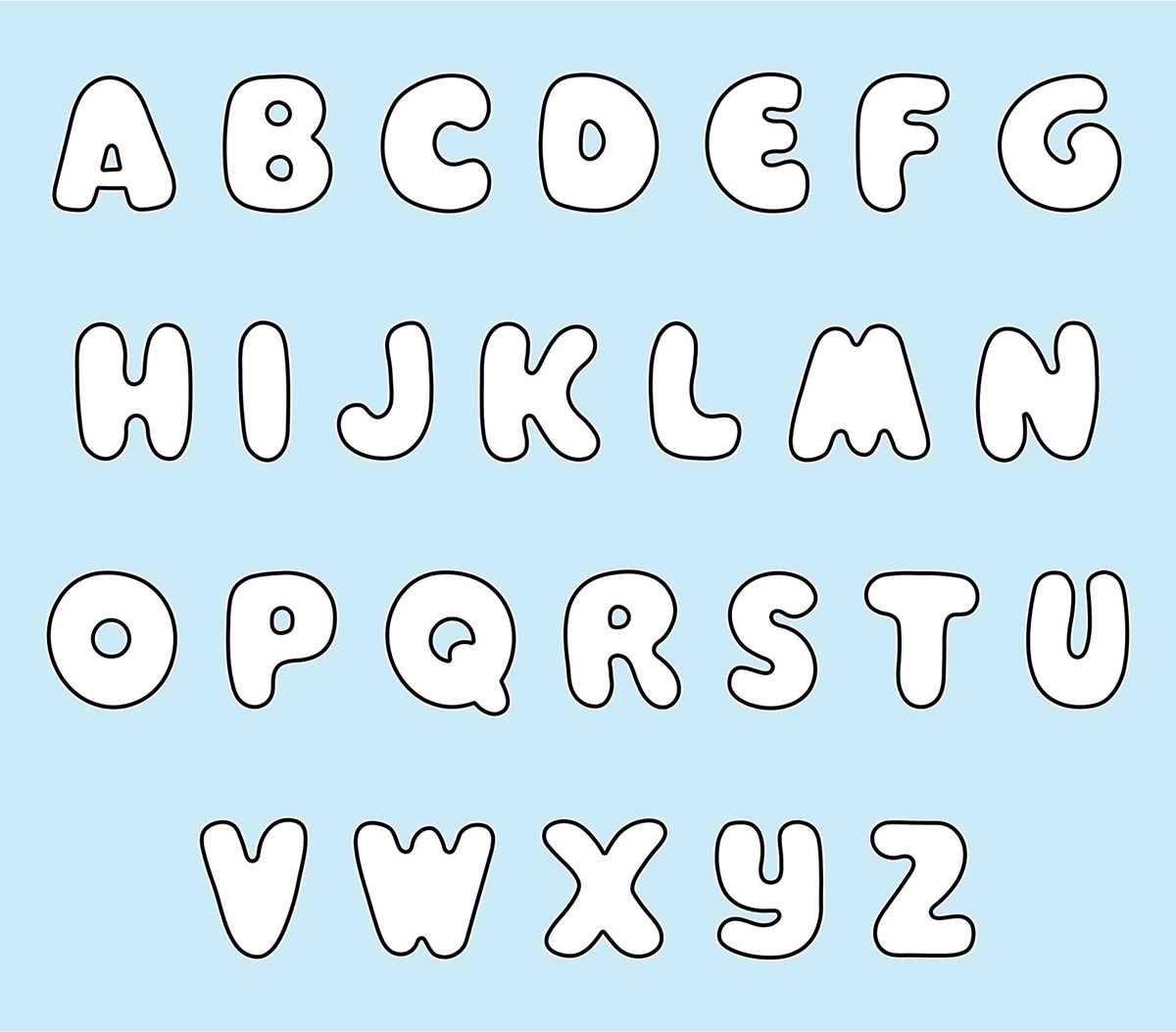 printable bubble letter a