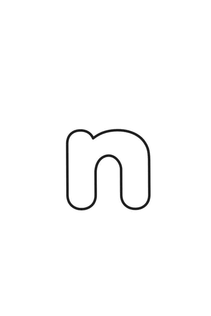 printable bubble letter n