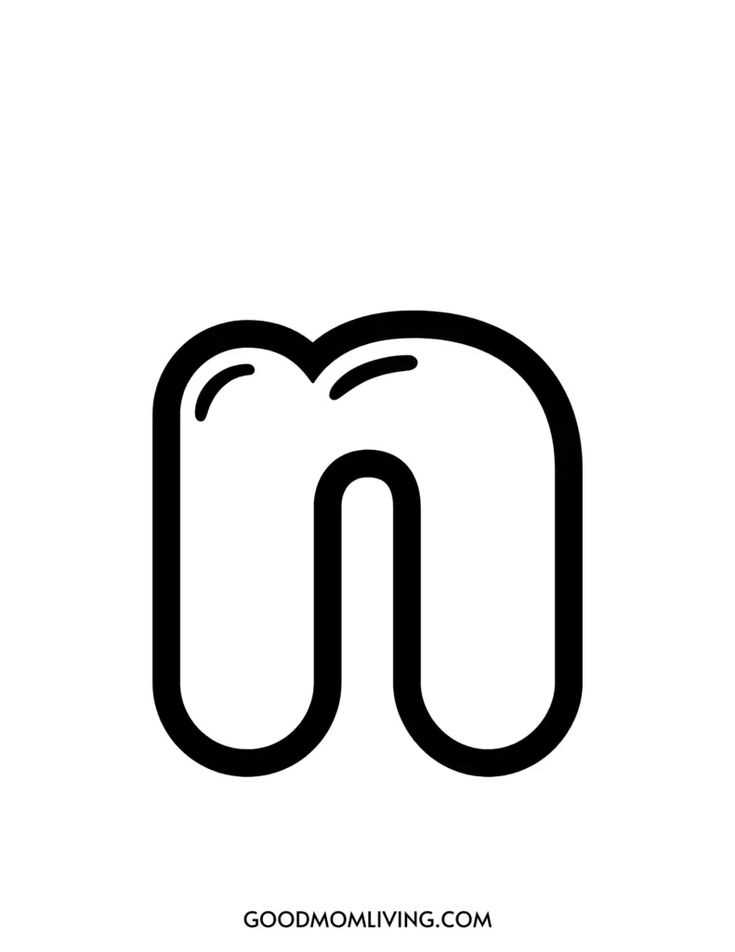 printable bubble letter n