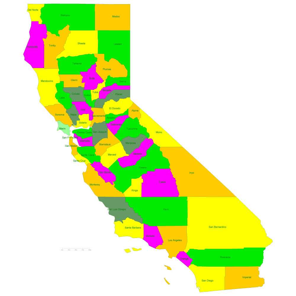 printable california county map