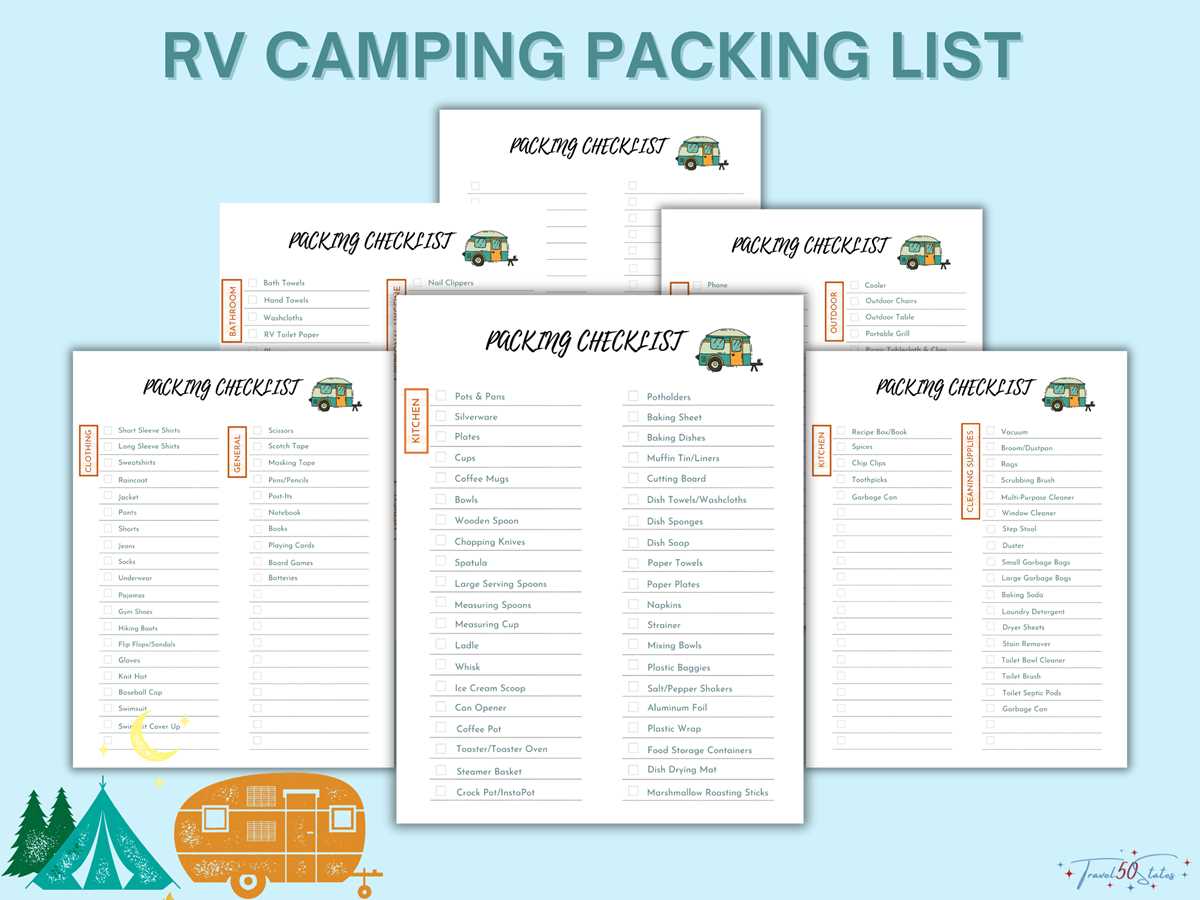 printable camping list checklist