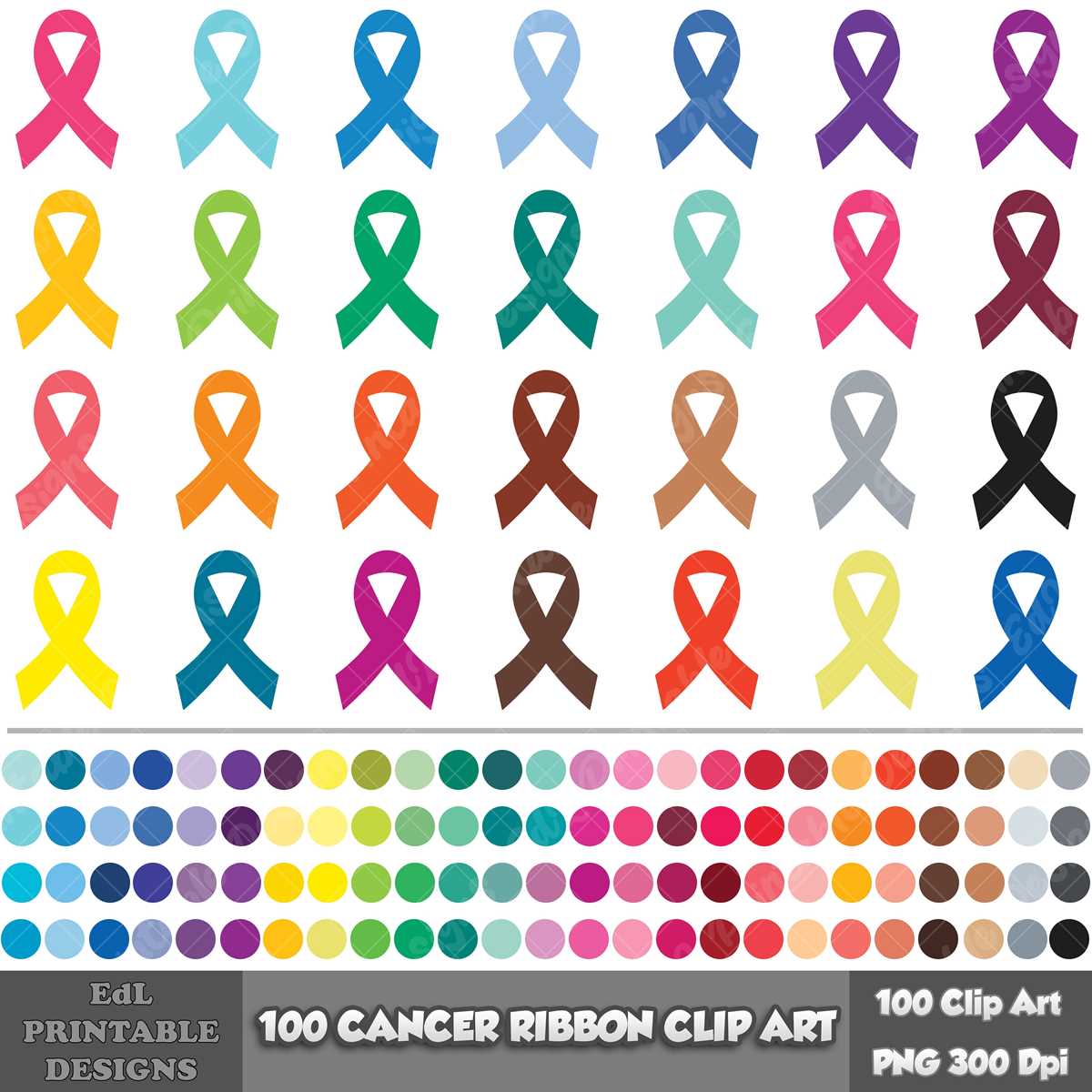 printable cancer ribbon colors