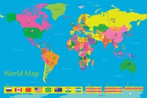 printable childrens world map