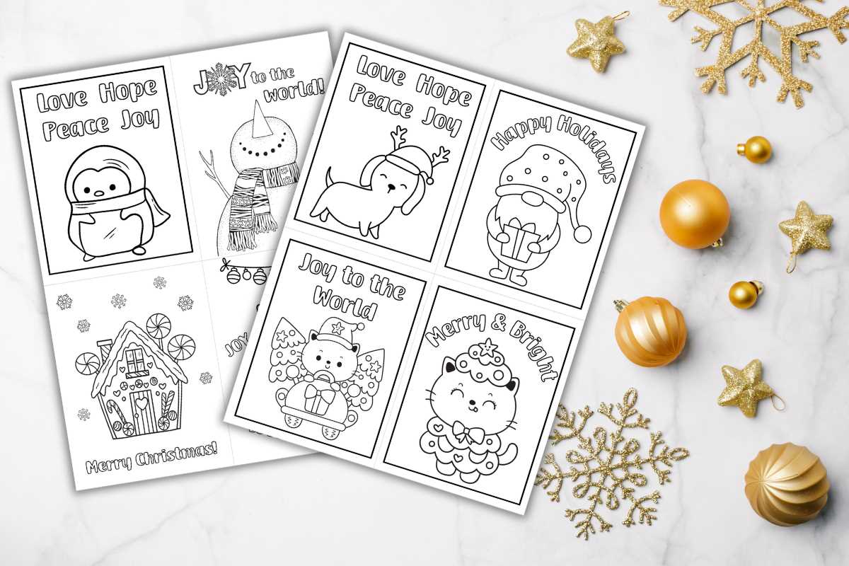 printable christmas cards for kids to color