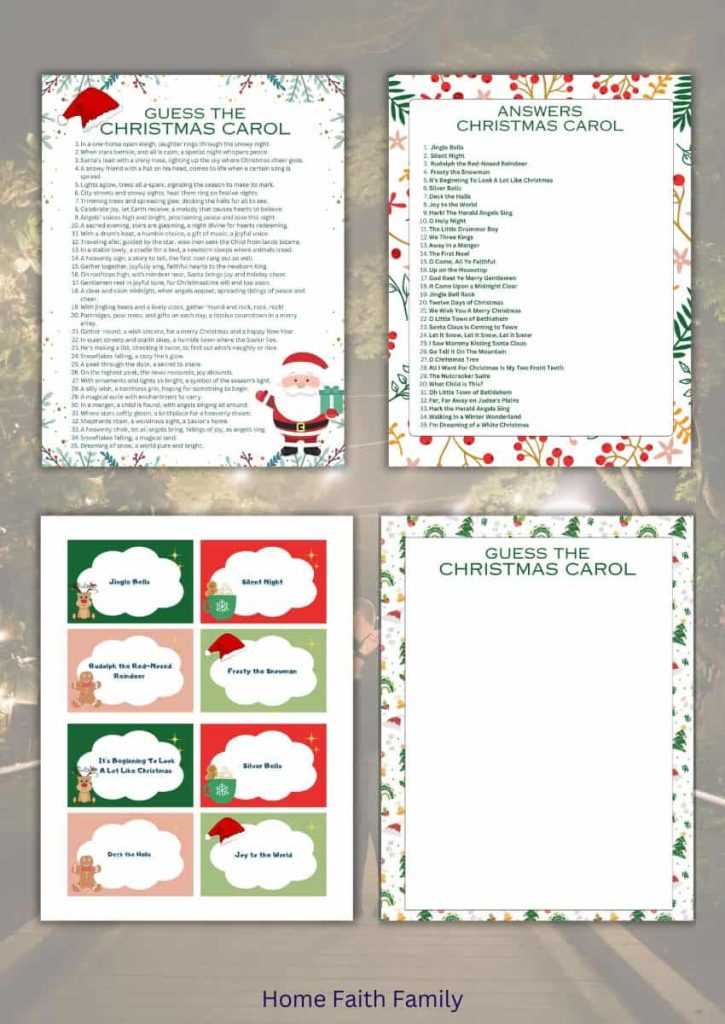 printable christmas carol games