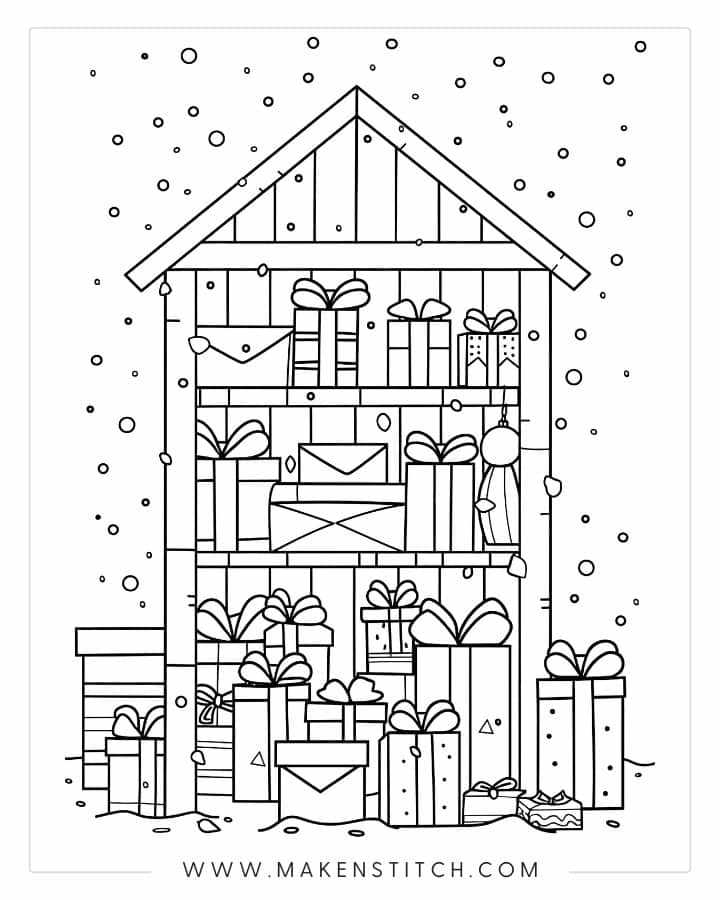 printable christmas gifts coloring pages