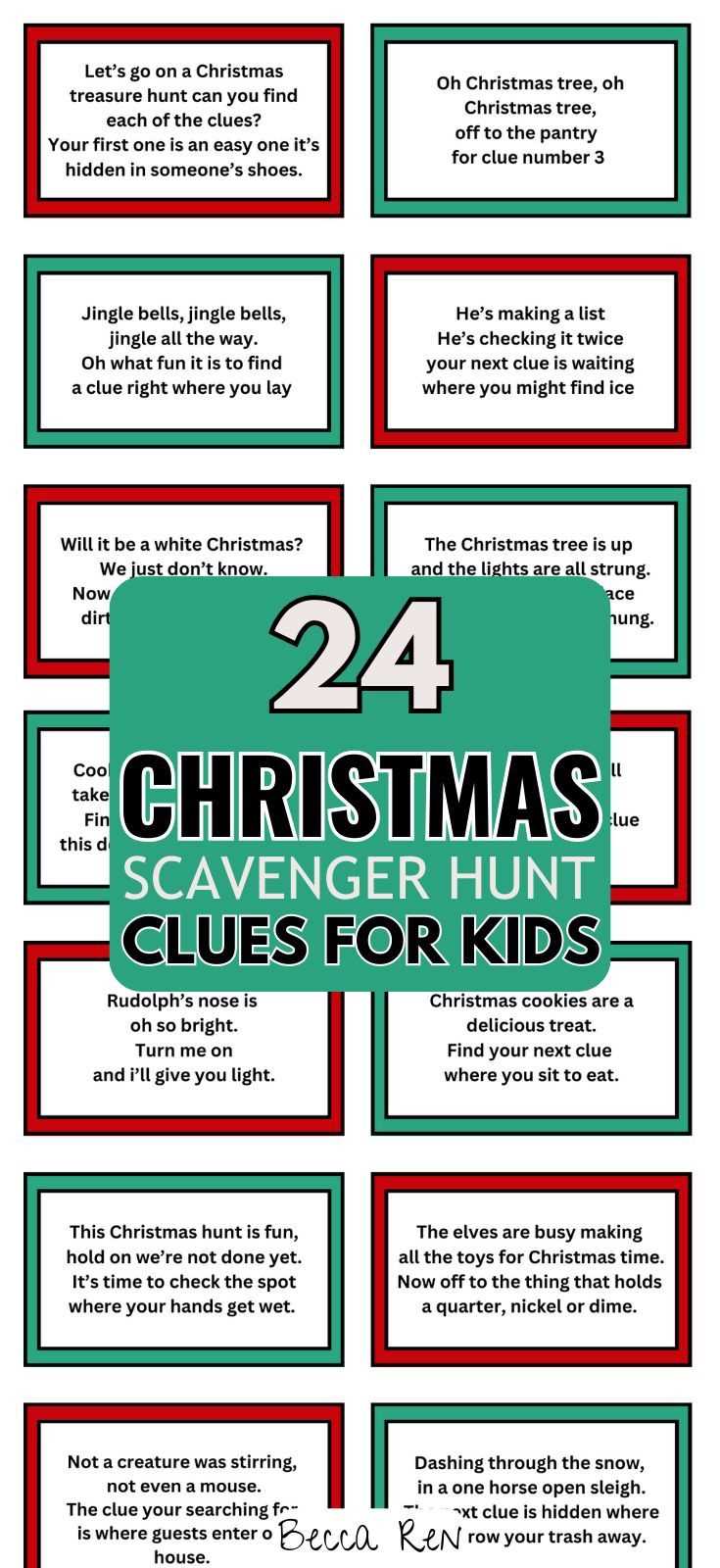 printable christmas scavenger hunt