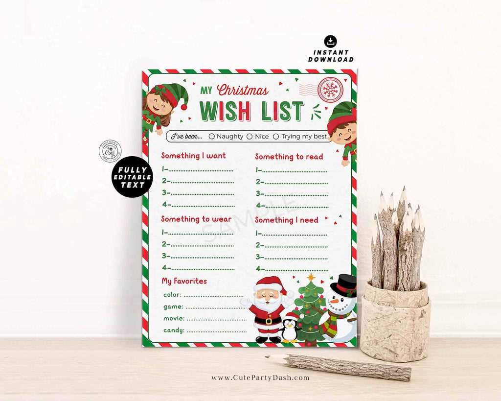 printable christmas wish list maker